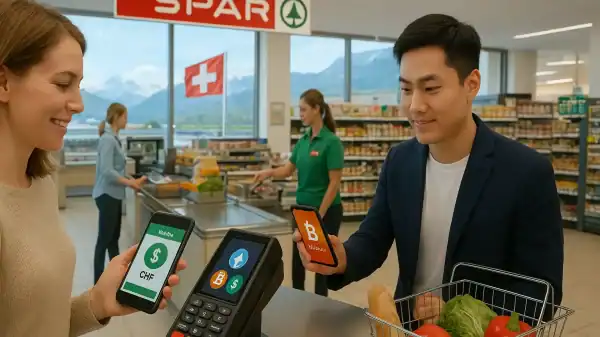 Spar stablecoin crypto payments switzerland nationwide