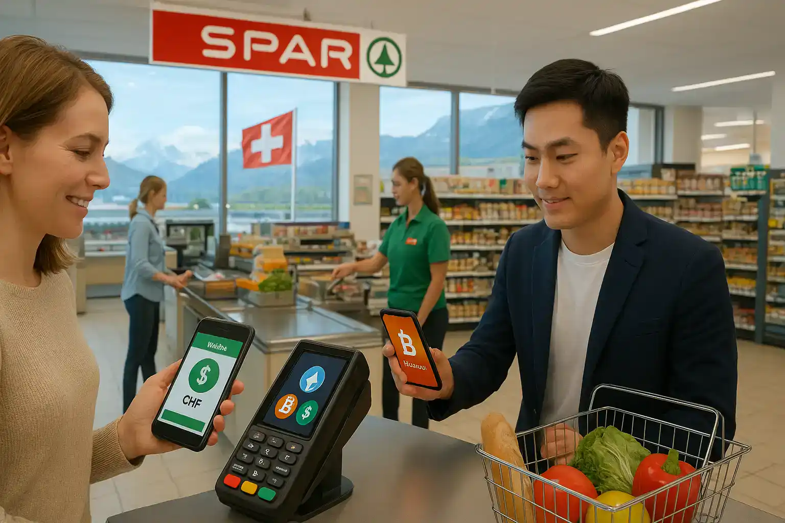 Spar stablecoin crypto payments switzerland nationwide