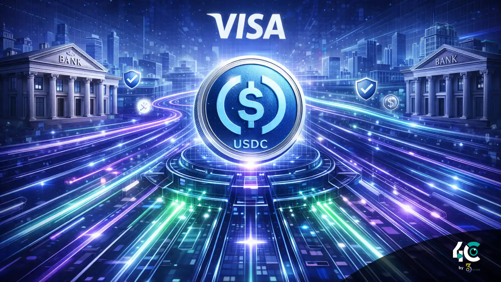 Visa usdc solana bank blockchain